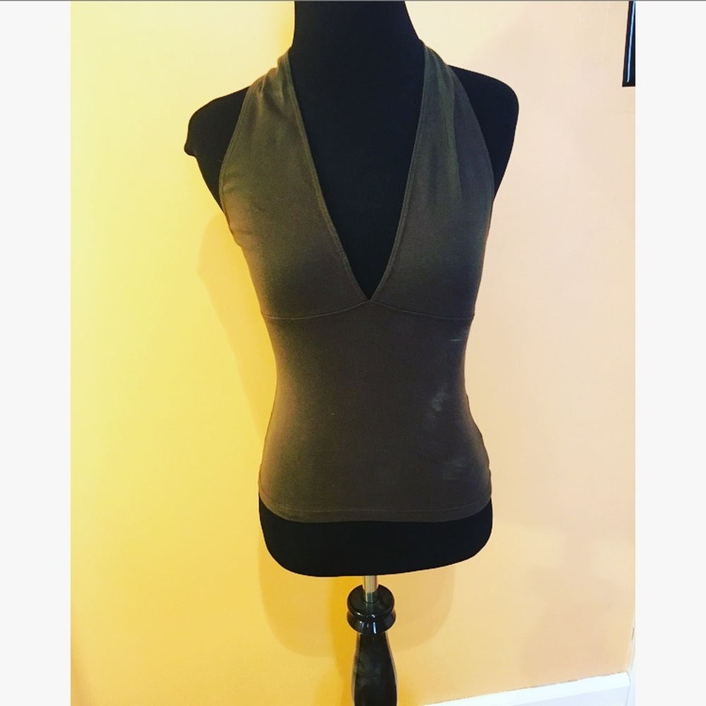 Olive Green Halter Crop